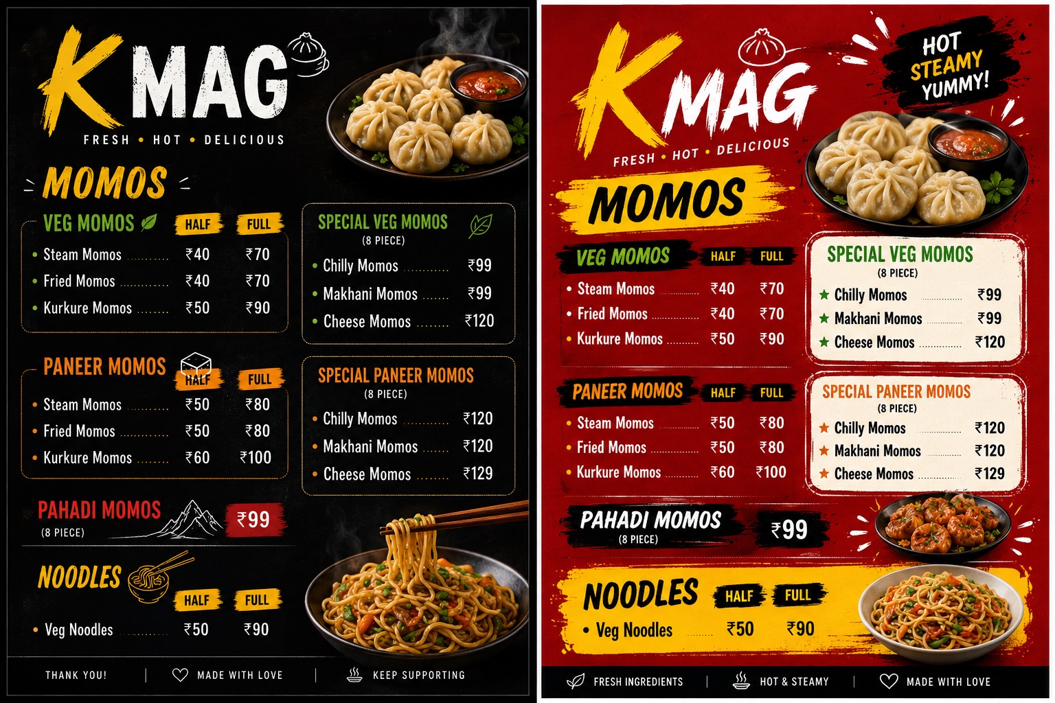 Our official menu layout flyer. Scan and check prices before you visit! 🧑‍🍳🥟